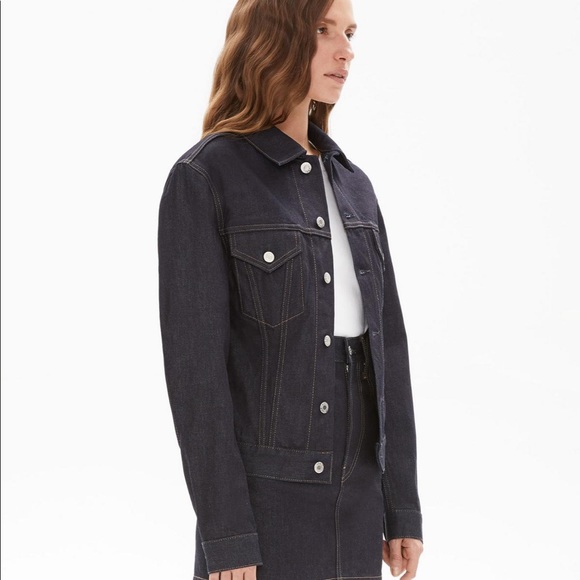 New Helmut Lang Femme Trucker Indigo Denim Jacket - Picture 2 of 14